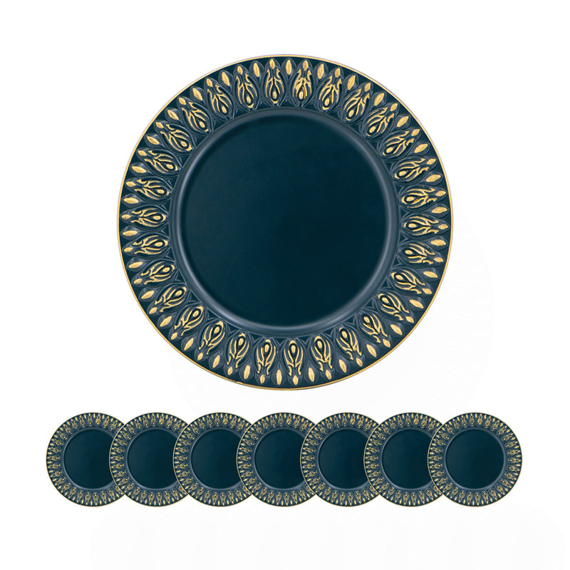 8 Pack Plastic Charger Plate, D14"