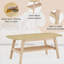 Table basse de 39 pouces en bois massif - table basse centrale en bois à double couche avec très grand espace de rangement, idéale pour les salons, les appartements et les bureaux