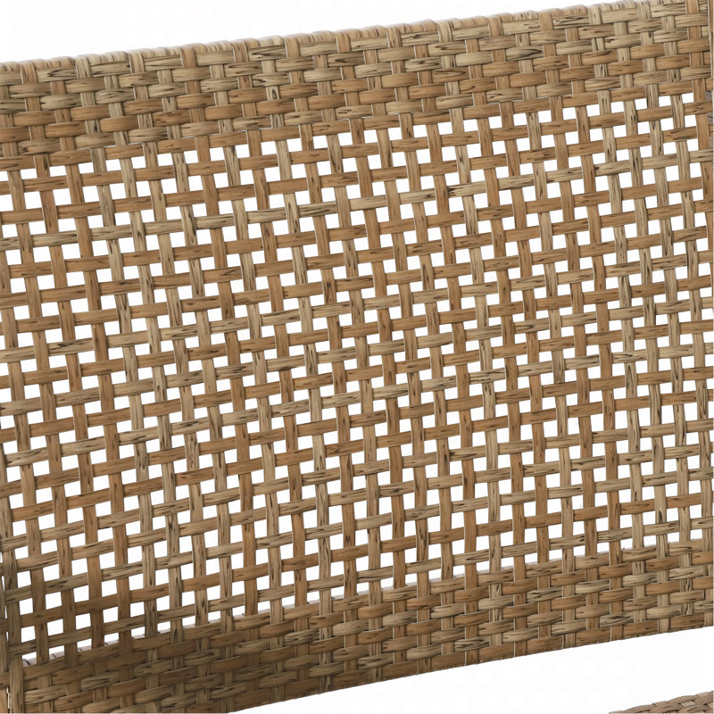 Outdoor Wicker And Acacia Wood Club Chairs, Set Of 2, Light Multibrown And Light Brown, 34'' H X 25'' W X 27.25'' D