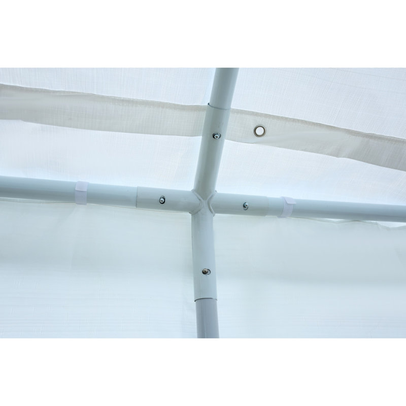 Abri d'auto 10 pi x 20 pi pour garage robuste à baldaquin - structure triangulaire, parois latérales détachables, abri d'auto avec toit imperméable et matériaux muraux avec structure de tiges de mise à la terre pour plus de stabilité, housse amovible