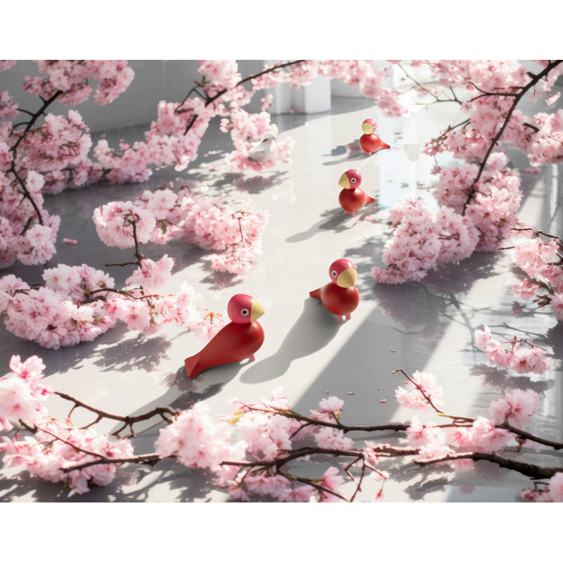 Year Bird Flora 2024 H 4.9" Pink