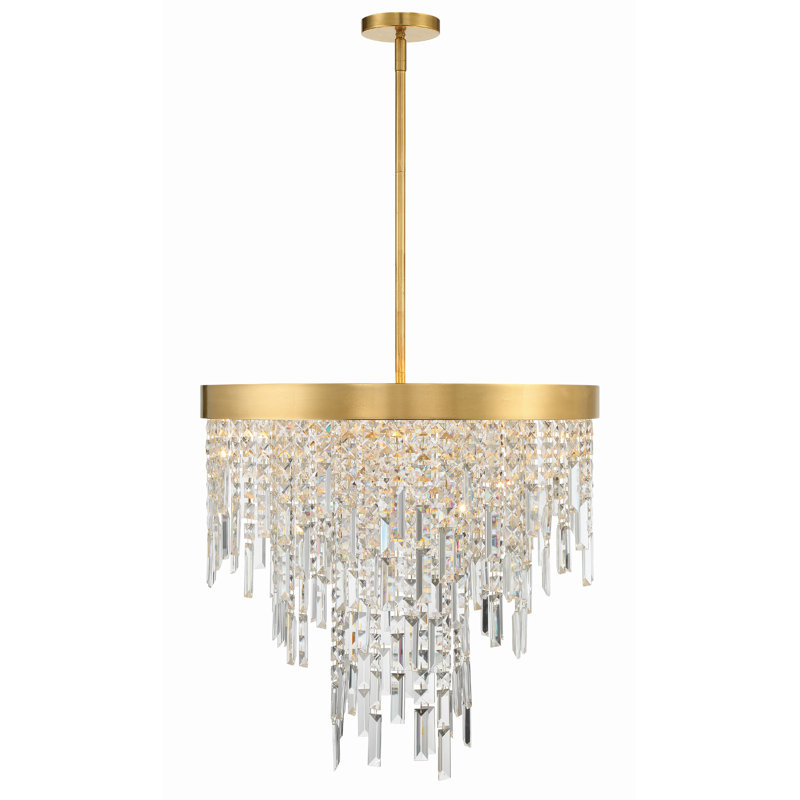Dimmable Tiered Chandelier, 24" H x 24" W x 24" D