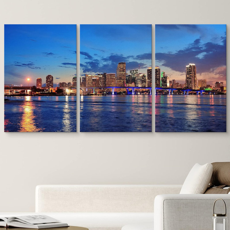 Miami, Floride, Paysage urbain, Horizon sauvage, Nature, Photographie, Réalisme, Rustique, Détente, Calme, Toile tendue