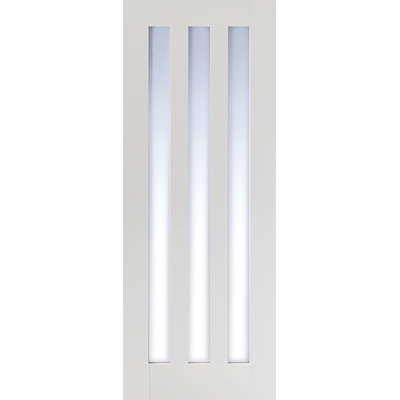 Utah 3L Clear Glazed Primted White Internal Door