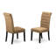 Chaises de salle à manger Bremond Parson - Ensemble de 2 chaises capitonnées capitonnées en lin sable matelassées, noir-1966465850-1966465851