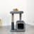 30.5" Cat Tower with Condo and Rubber Groomer