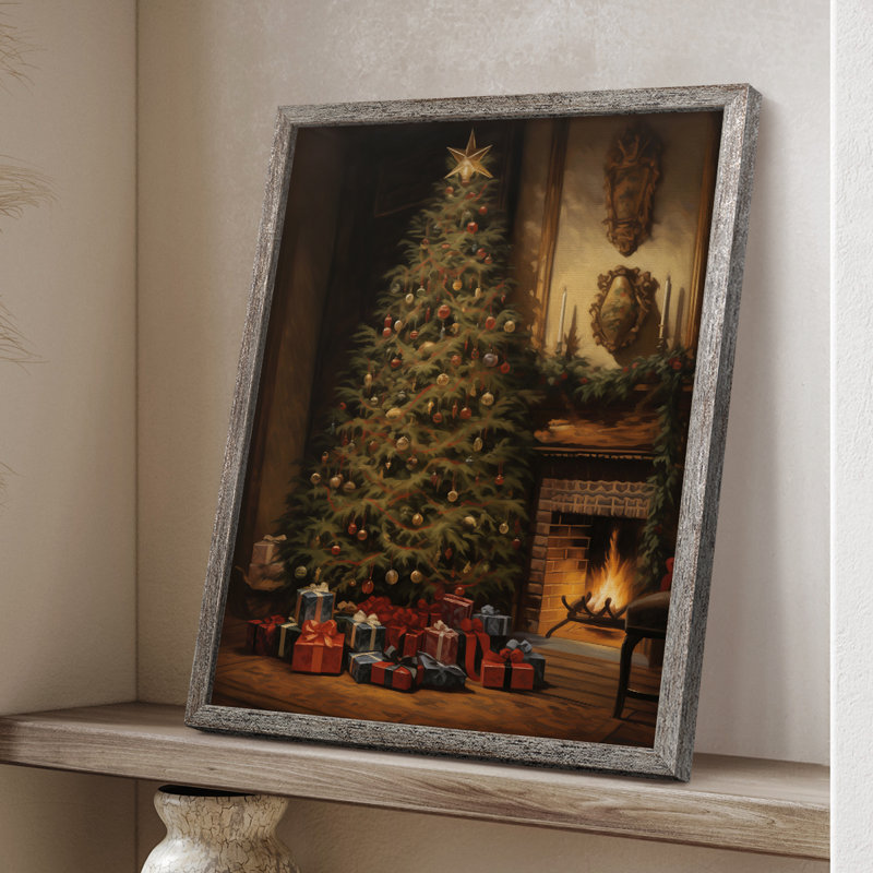 «Christmas Holiday Art» DCLXIX, reproduction encadrée - bois massif, H 11 po x l 9 po