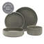 Service de table en grès 16 pièces Gibson Elite Deerfield - Assiettes et bols empilables, glacis réactif, service pour 4, gris doux-115676019