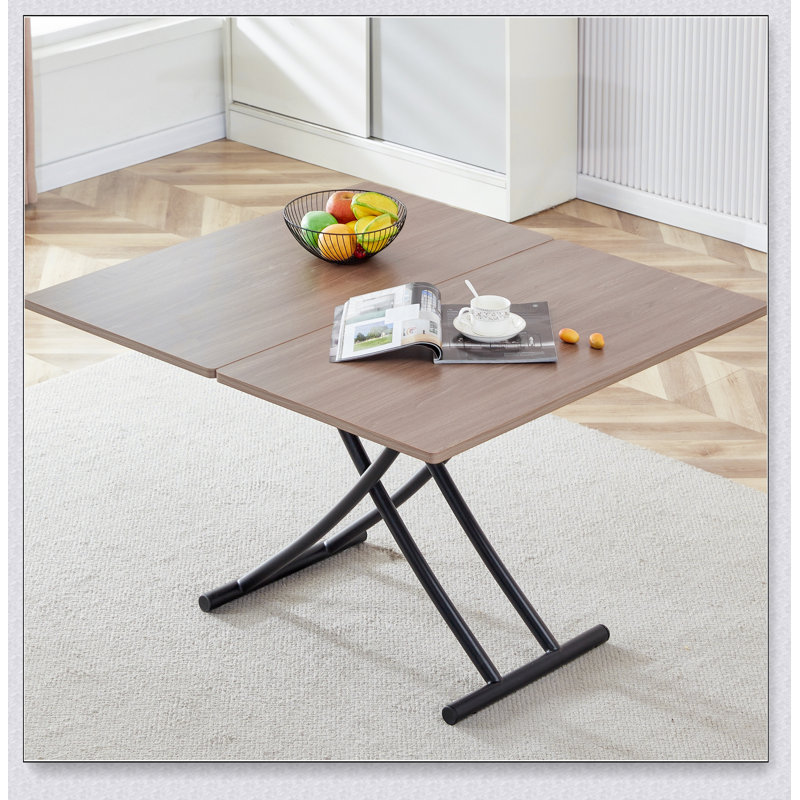 Table élévatrice multifonctionnelle moderne et minimaliste, avec un autocollant de grain de bois de 0,8 pouce