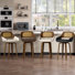 Tabouret de bar pivotant en similicuir avec cadre en bois massif pour îlot de cuisine (ensemble de 4)