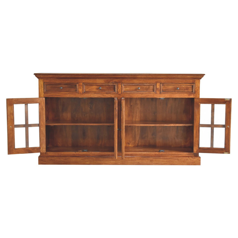 Artisan Furniture Solid Wood Large Glazed Sideboard, Chestnut