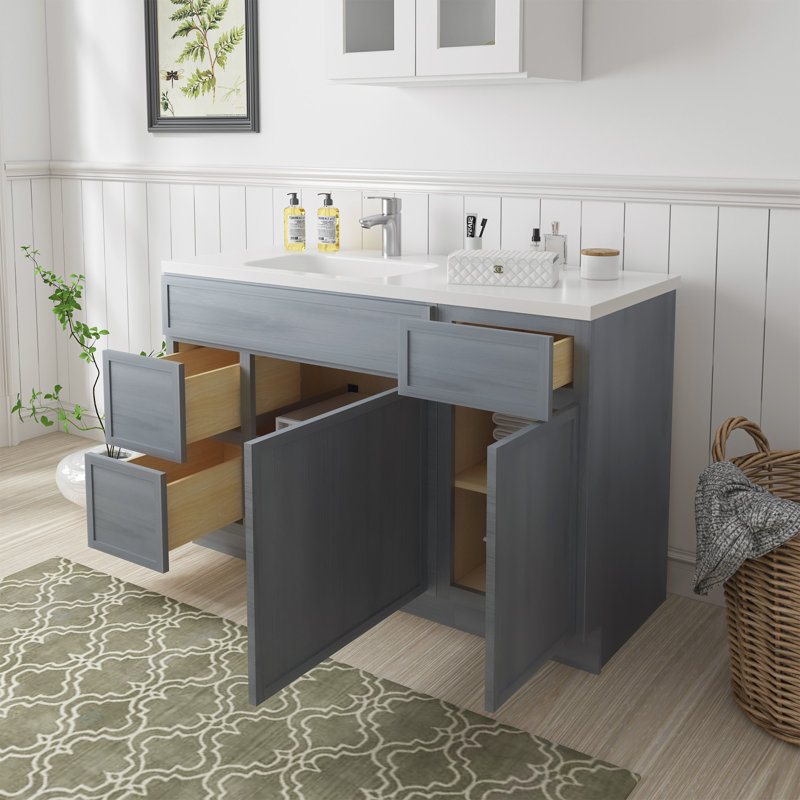 Base de meuble-lavabo simple 51 po seulement, Argent argent