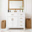 Meuble-lavabo moderne 36 po avec lavabo en céramique blanc, portes à fermeture douce, 4 tiroirs de rangement, conception élégante pour les petites salles de bain-101942642