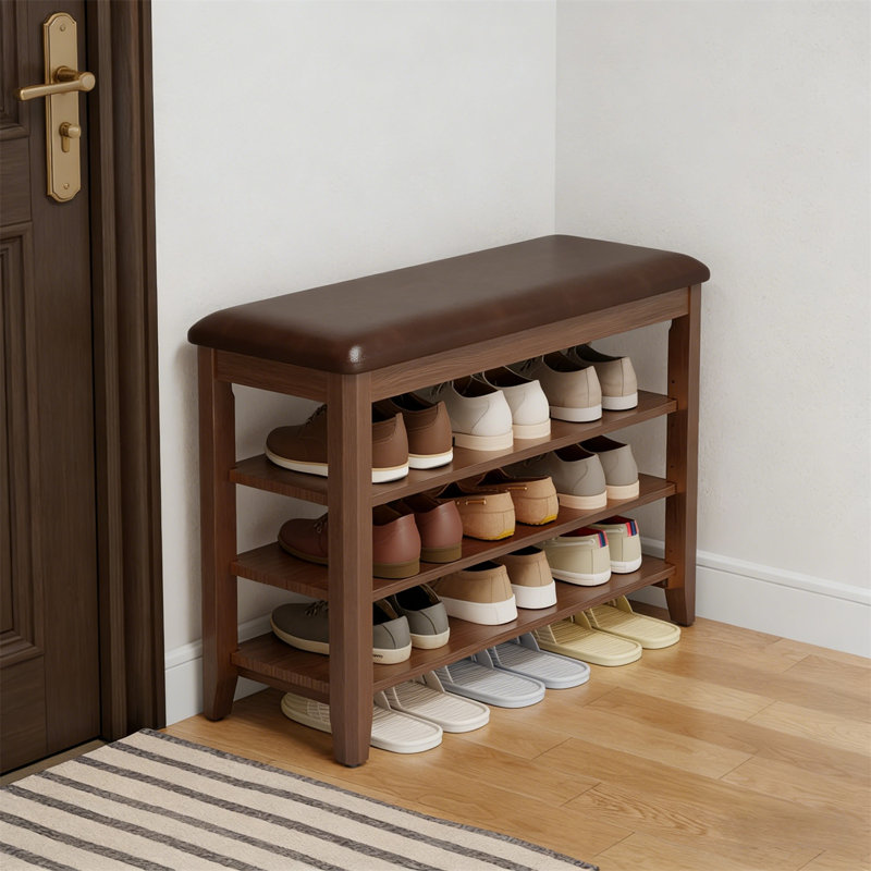 Premium Wooden Shoe Cabinet For Home, 20.4" H x 31.4" W x 11.8" D