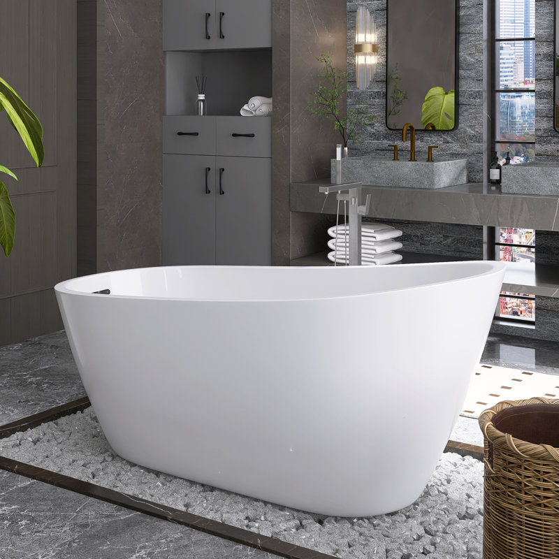 Baignoire de trempage autoportante en acrylique 67 po. X 31 po.