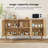 Sideboard Buffet Cabinet With 3 Rattan Doors,Modern Kitchen Storage Console Cabinet For Entryway Living Room (Large,Natural)-1336578941