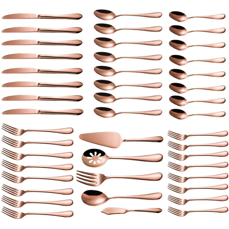 Ensemble de couverts 45 pièces Skaneateles, service pour 8, Or rose