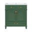 Meuble-lavabo de 30 po sans comptoir, cadre en bois massif avec portes à fermeture douce, armoire de rangement de style rétro