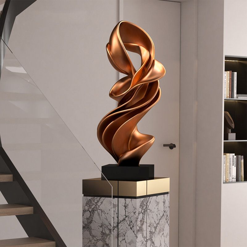 Sleek Curve Art Statue, 33.5" H x 14.6" W x 11.8" D