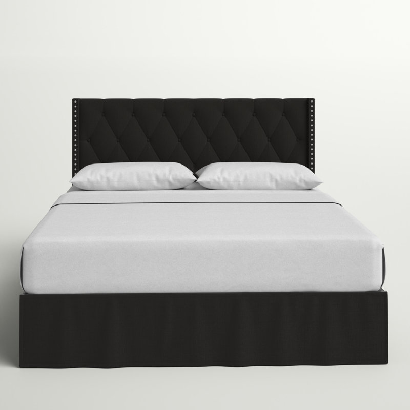 Bellamy Tufted Upholstered Platform Bed, Black, Queen