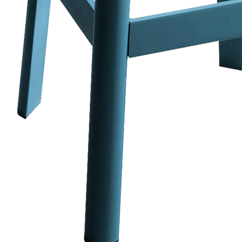 Tabouret de bar rustique avec siège naturel et pieds en métal bleu sarcelle pour la chambre à coucher, Bleu