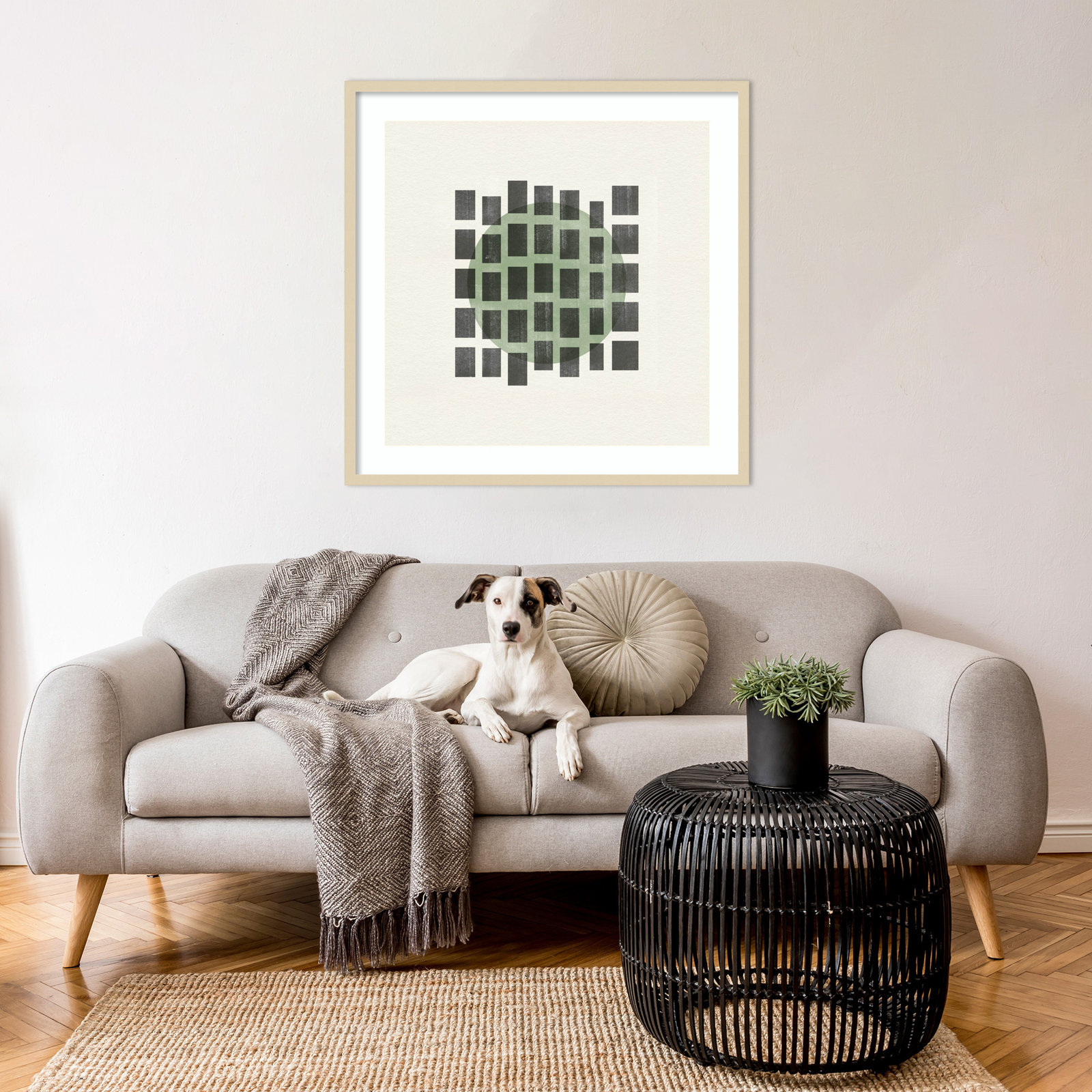 Leia "Minimalist Japandi 01" Print, Brown, 33" H x 33" W