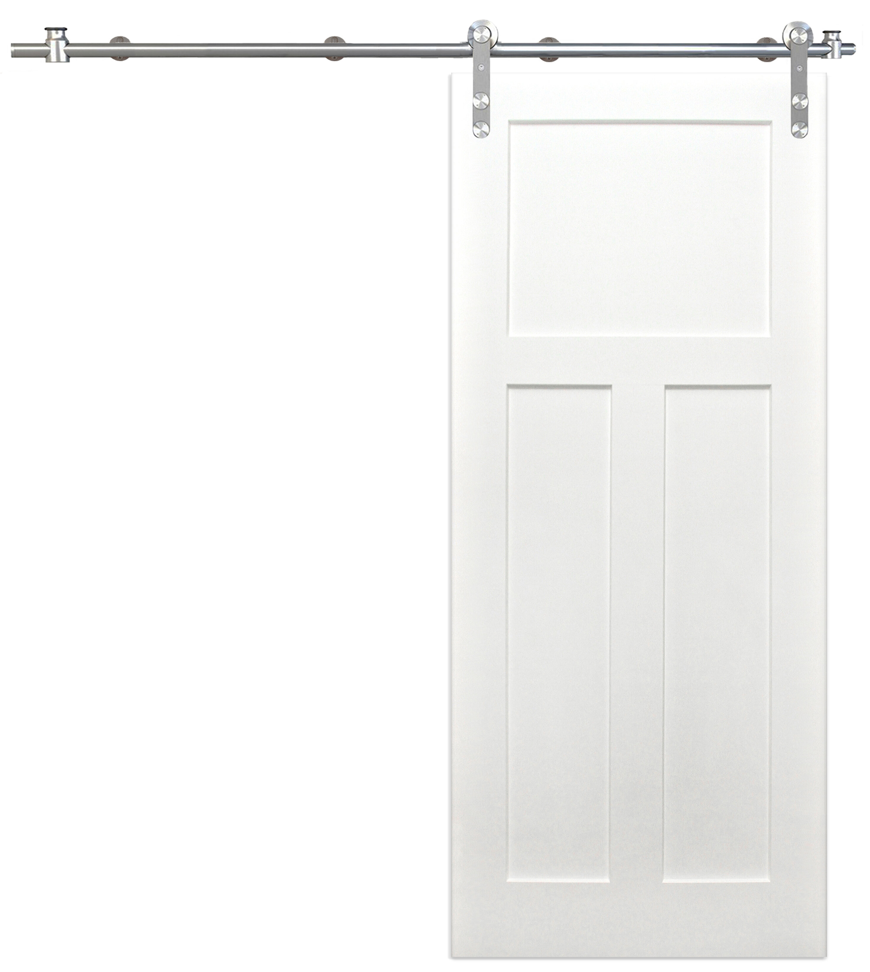 CreativeEntryways Shaker 36'' X 80'' Solid Wood Paneled Primed With ...