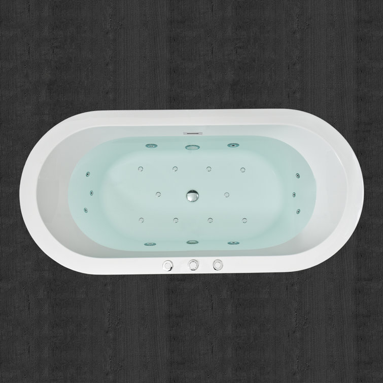 67" x 32"  Whirlpool/Air Bubble Freestanding Soaking Double Ended Bathtub with Faucet