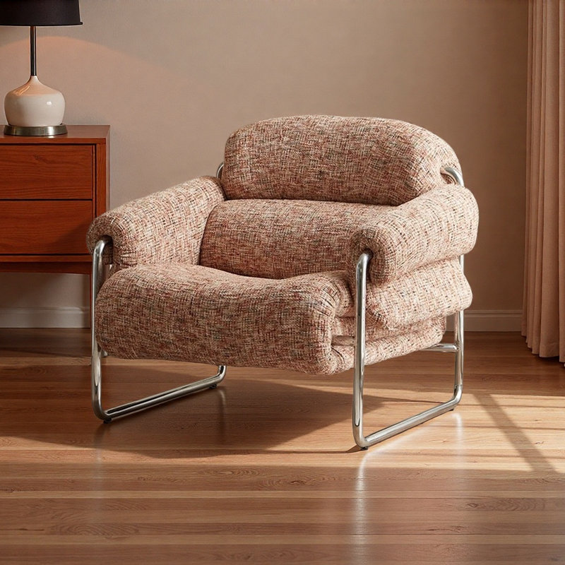 Chaise de loisir simple style Mid-Century., Rouge