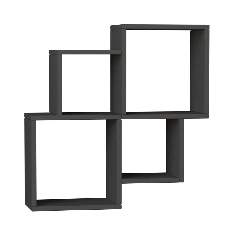 4 Piece Square Cube Shelf, Anthracite