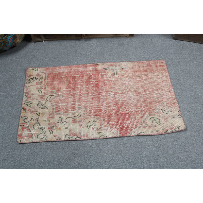 Tapis turc rétro tissé à la main avec des motifs complexes et des abat-jour discrets pour une décoration intérieure élégante
