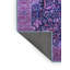 Tapis oriental en laine / polyester tissé à la machine bleu foncé / mauve-1952670469