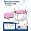 46" Dog Grooming Table with Adjustable Arm & Noose, Non-Slip Waterproof Top, Removable Mesh Storage Tray, 330 LBS Capacity, Black Legs & Pink Top-137644615-137644617