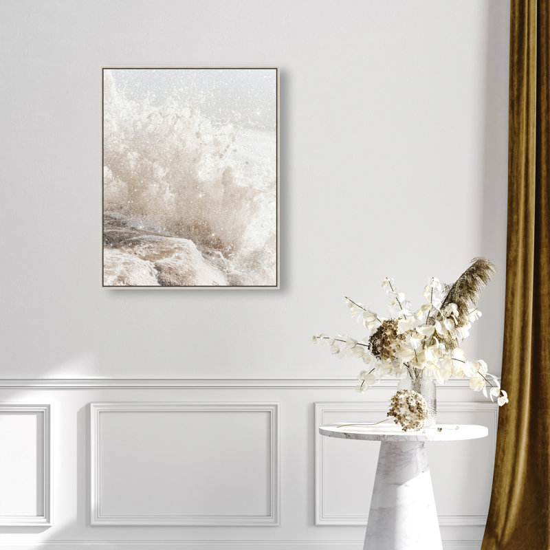 Tidal Impact I Print by Oliver Gal, 46"H x 37"W, Silver Floater Frame