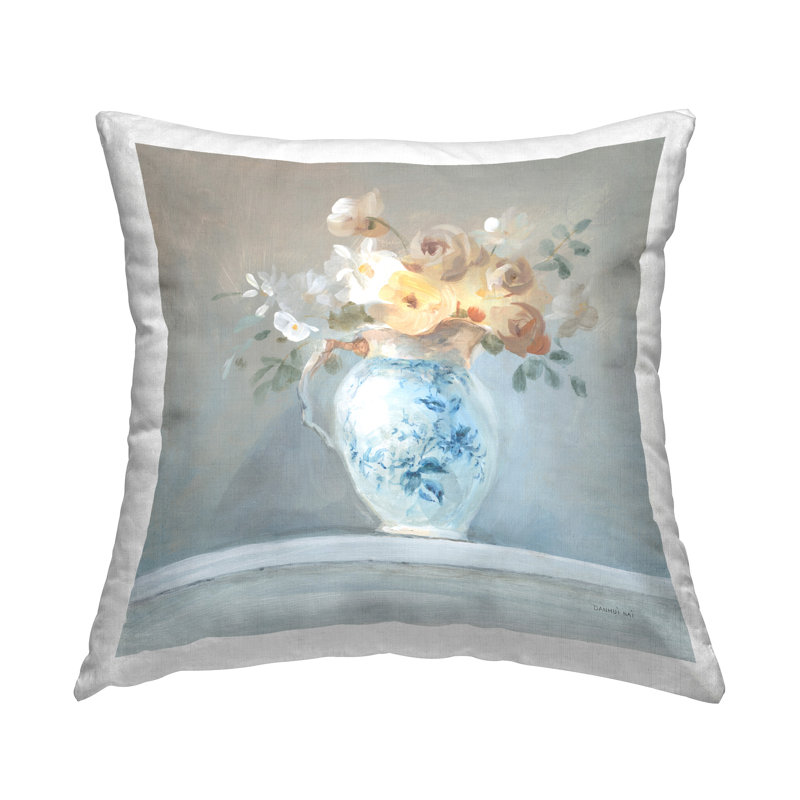 Heirloom Flower Bouquet Decorative Printed Throw Pillow Design by Danhui Nai