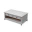 Table basse à quatre tiroirs en bois blanc massif.-110956624