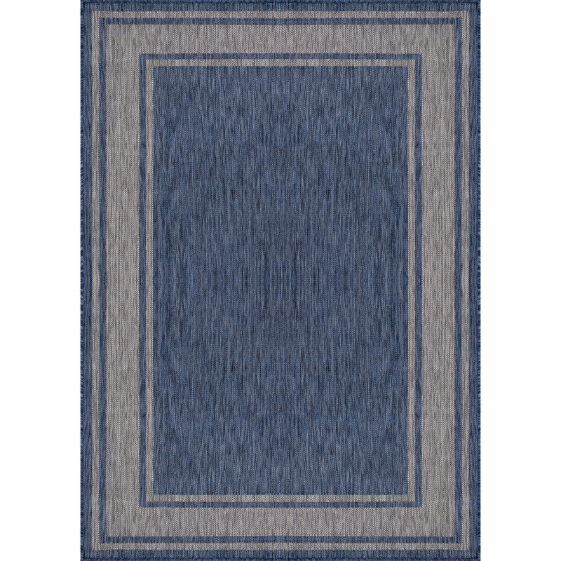Waikiki Navy Indoor/Outdoor Rug, Rectangle 5' x 7'