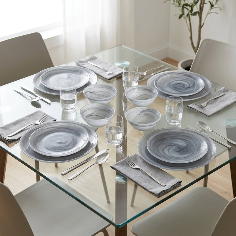 Handmade Glass Dinnerware Set 12 Piece - Service for 4