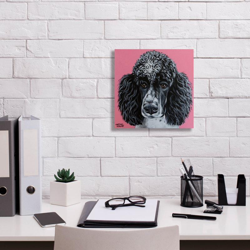 "Caniche noir" par Carolee Vitaletti, H 12 po x l 12 po x P 0,75 po