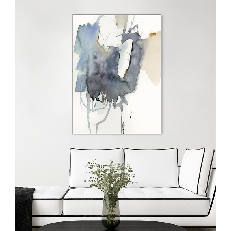 Indigo Splatter I par Victoria Barnes - reproduction sur toile flottante, H 24 po x l 18 po