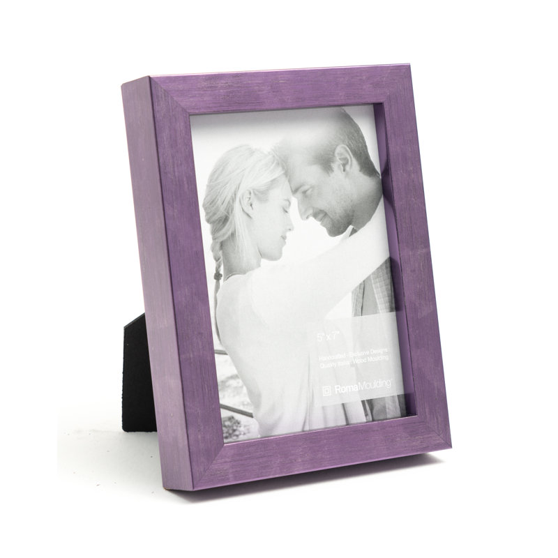 Cadre photo simple en bois doré, 4" x 6", Mauve