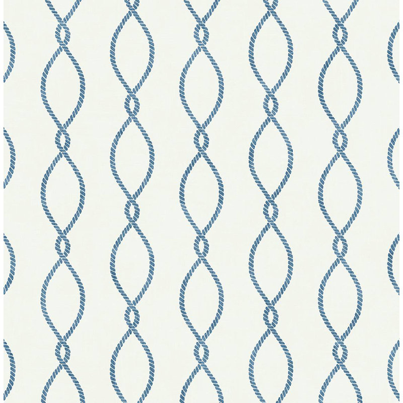 Papier peint géométrique Wardner, Bleu côtier