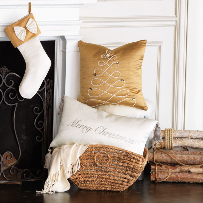 Housse et insert pour coussin de Noël Holiday Glitz, Polyester