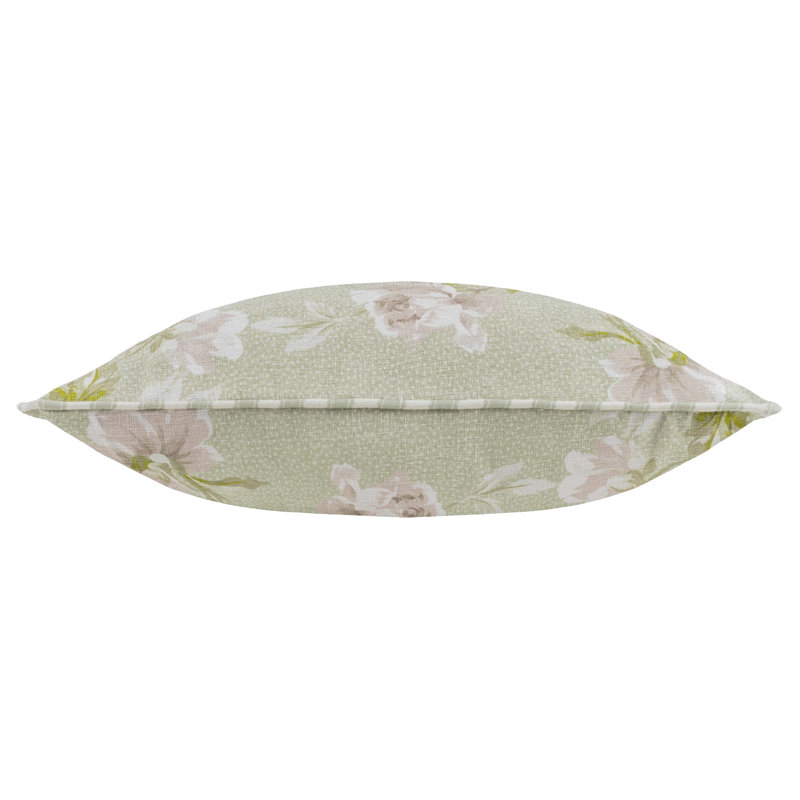 Adele Floral Green Square Throw Pillow Cover