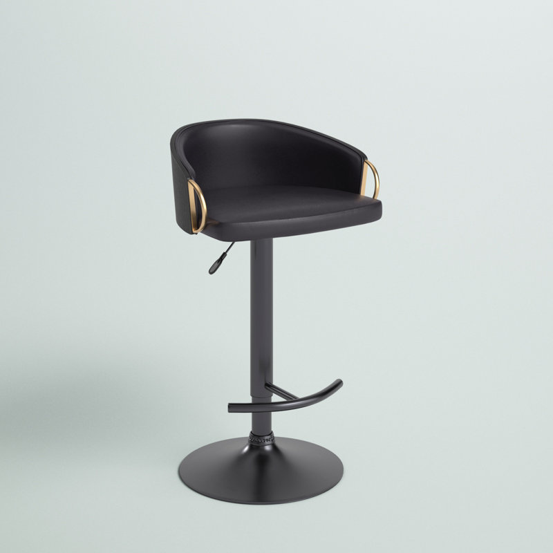 Tabouret de bar Burdett, Noir / doré