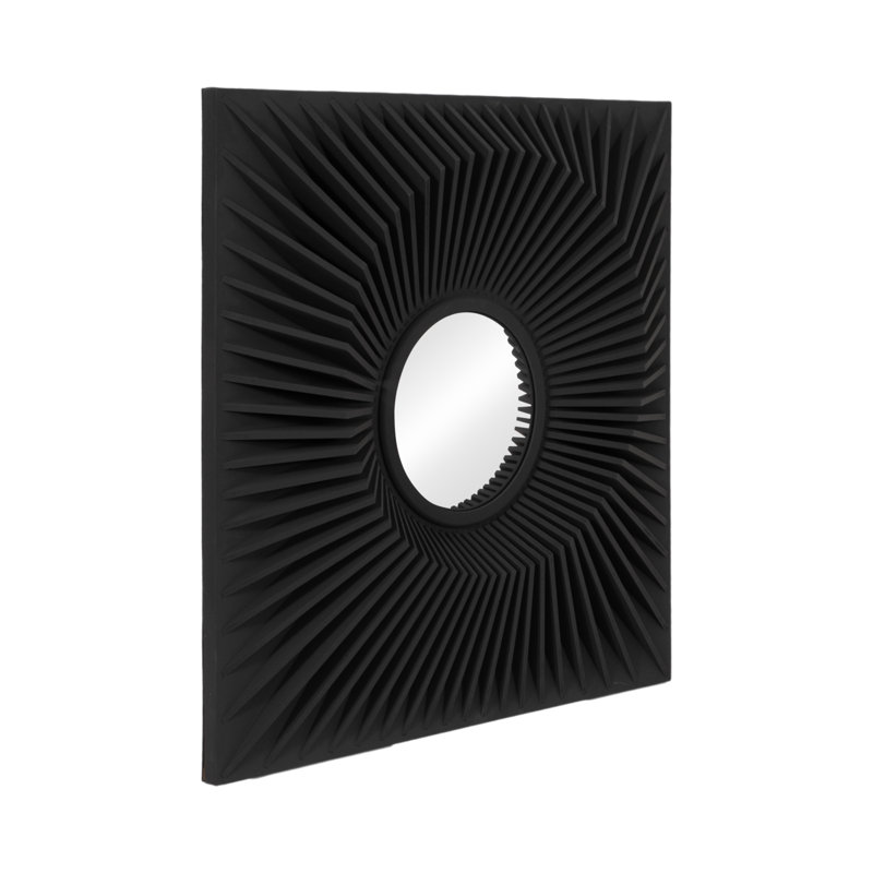 Hokku Designs 36X36 Ortiz Dimensional Wall Art Mirror, Wood And Glass