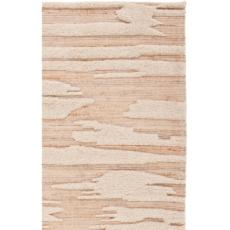 Tapis naturel en laine à poils longs Wyly, Rectangle de 5 pi x 8 pi