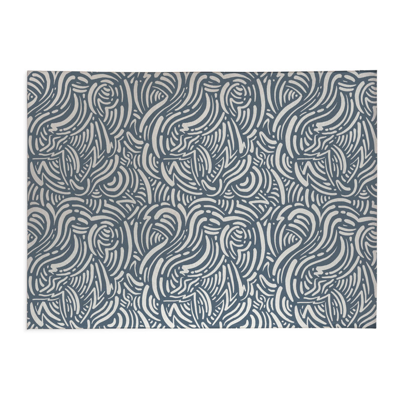 Tapis de bureau Cozy Swirl, L 5 pi x L 3 pi, Bleu
