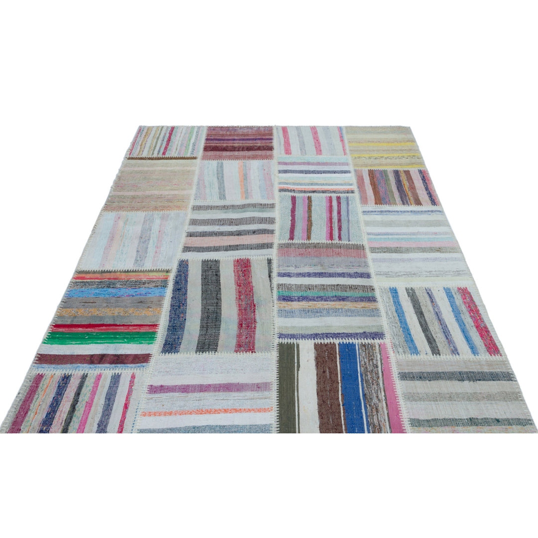 Agam Hand Knotted Hand Knotted Gray Area Rug