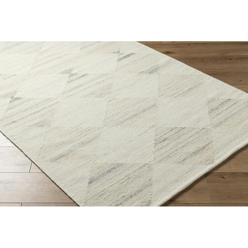 Midyat Wool Moroccan Area Rug in Cream, Rectangle 9' x 12'